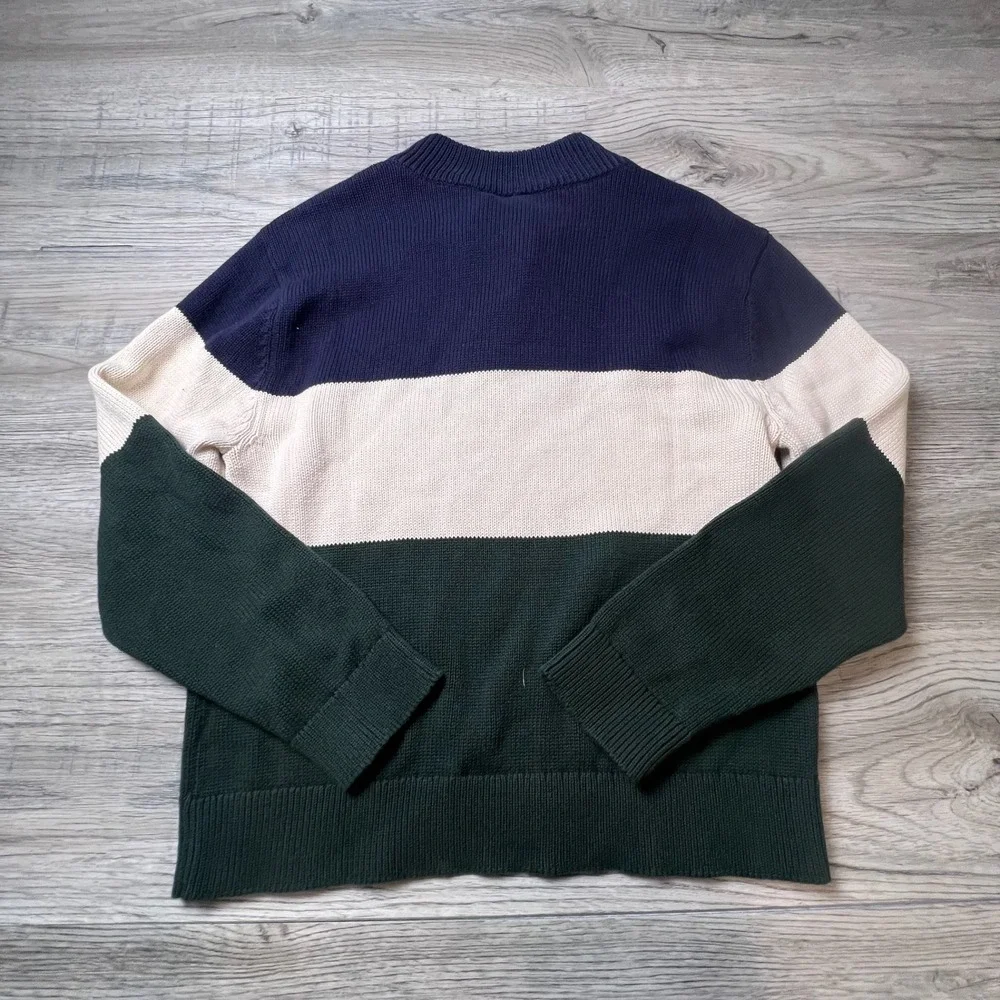 Gap Quarter Sweater Boy XXL 14-16 Husky Blue Green‎ Colorblock Cotton Pullover